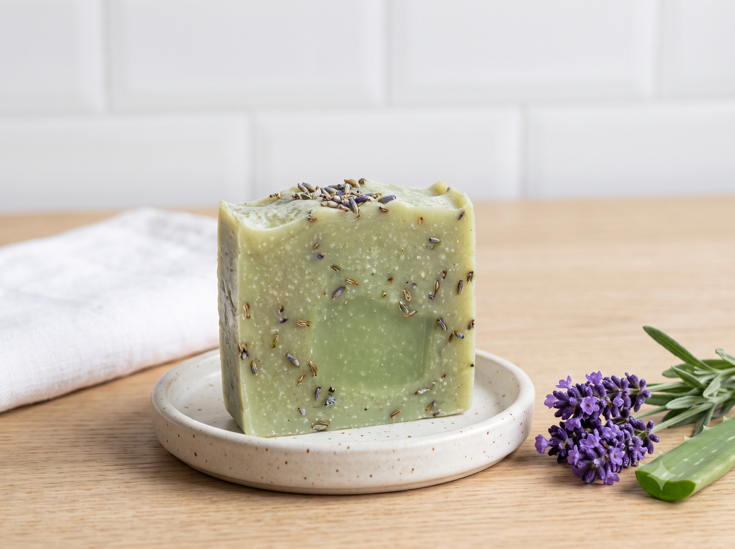 Jabón Hidratante con Aloe Vera y Lavanda
