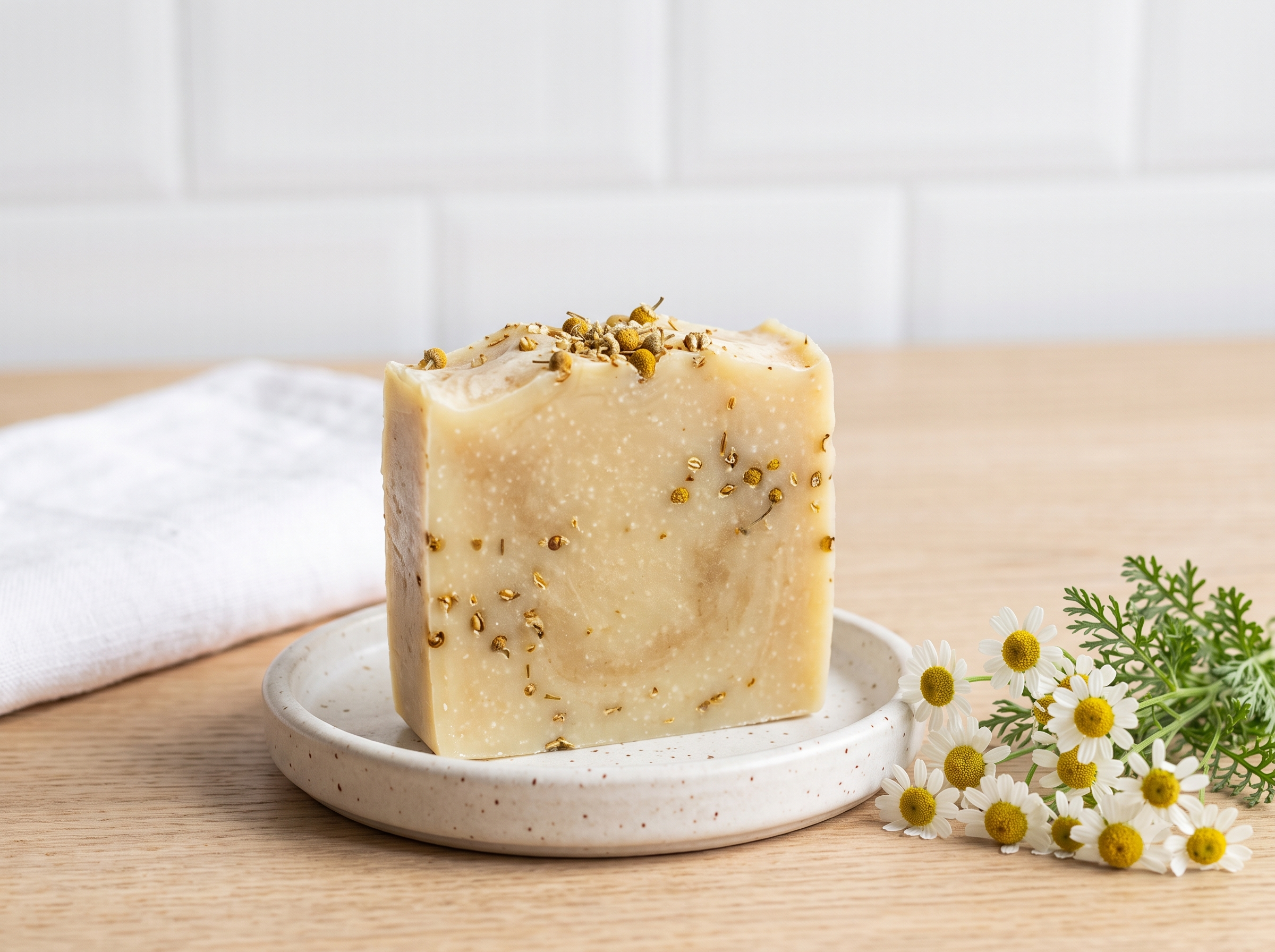 Jabón Terapéutico con Manzanilla y Aloe Vera